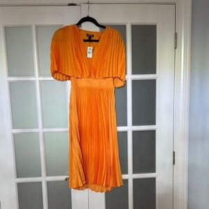Express Vibrant Orange Midi Dress